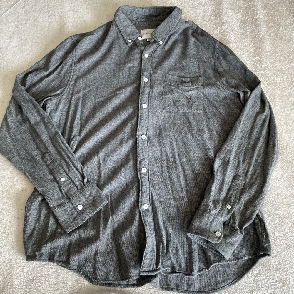 American Eagle button up long sleeve size XL grey